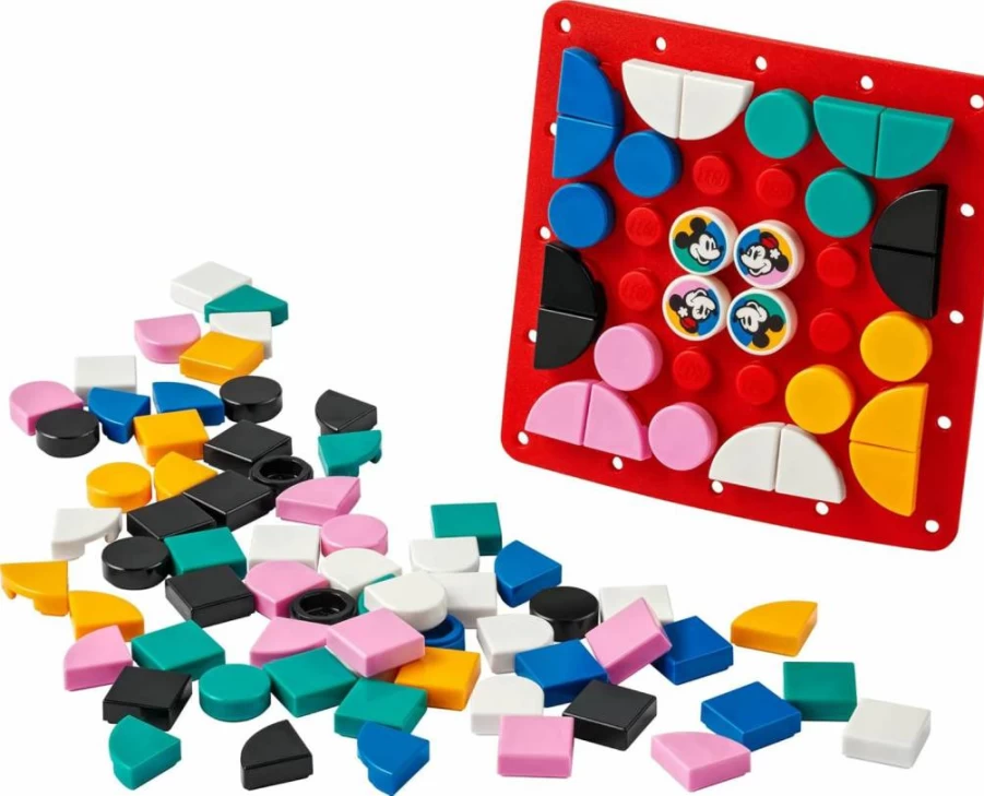LEGO DOTS Disney Mickey & Minnie Mouse DIY Craft Kit 41963 - Stitch-On Patches for Clothes, Backpacks, Kids Ages 8+ Creative Toy Badge Maker