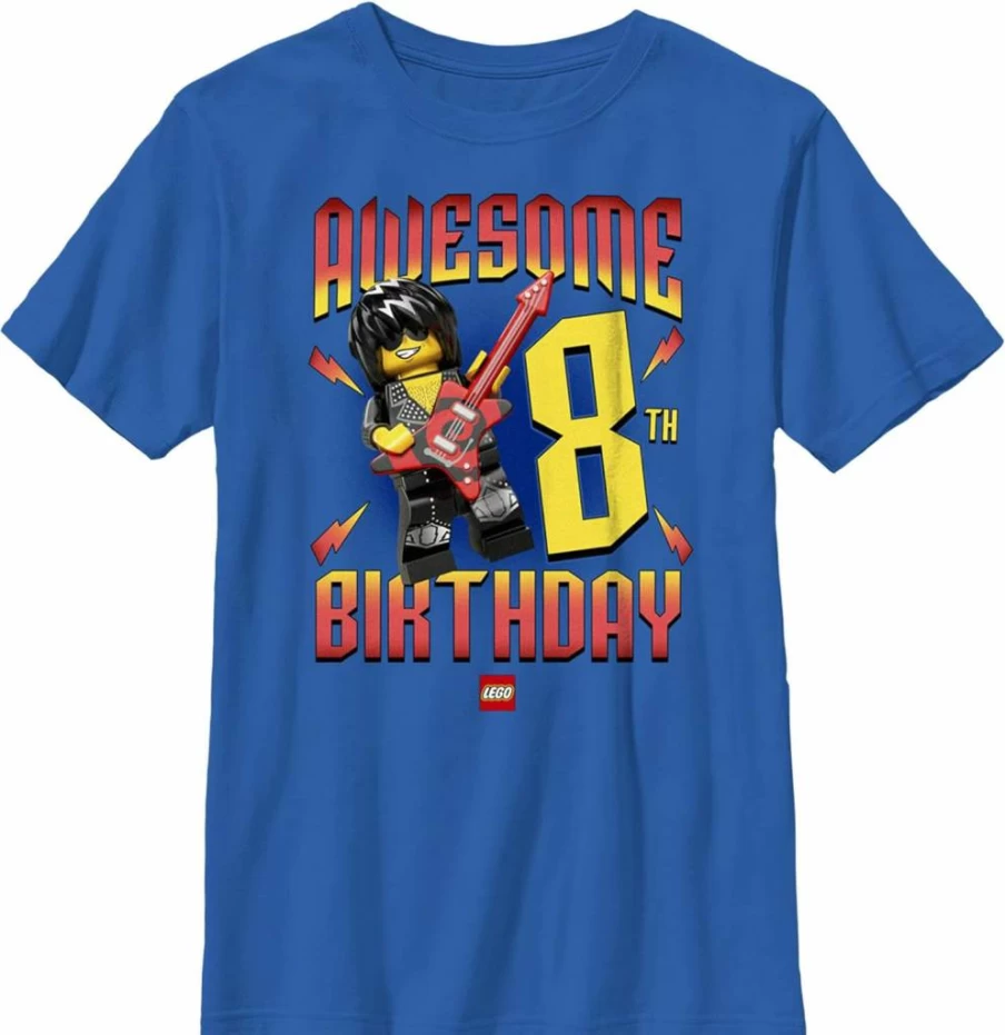 Fifth Sun Boys Lego Birthday Short Sleeve T-Shirt - Iconic Awesome Kids Tee for 8 Year Olds