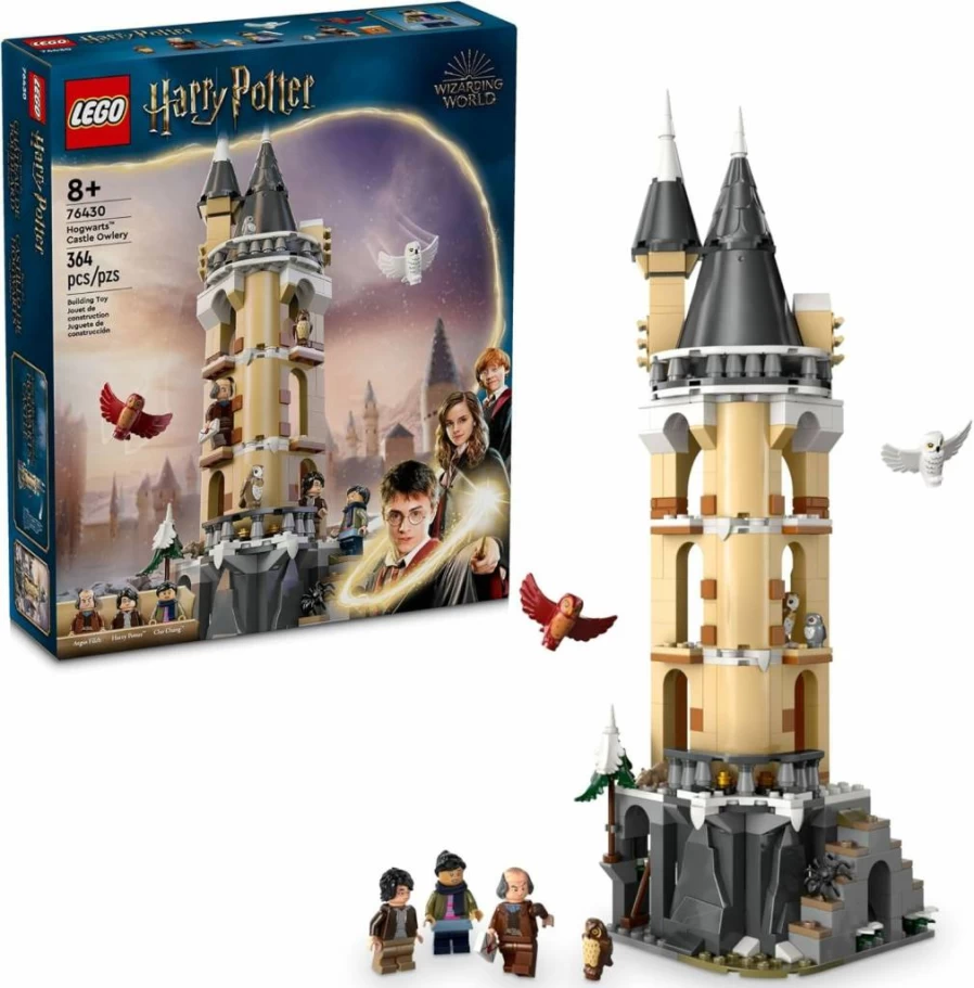 LEGO Harry Potter Hogwarts Castle Owlery Building Set 76430 with 3 Minifigures, Wizarding World Toy for Kids Ages 8+, Creative Birthday Gift for Boys and Girls