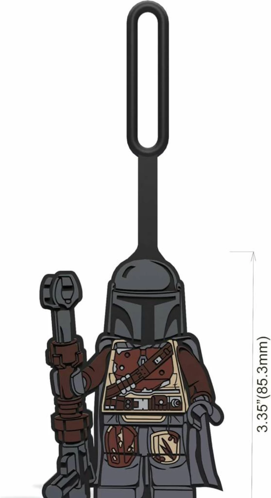 IQ Star Wars The Mandalorian Silicone Luggage Tag - Writable ID Surface, 6.5 Inch Travel Bag Tag for Suitcase Backpack (52922)