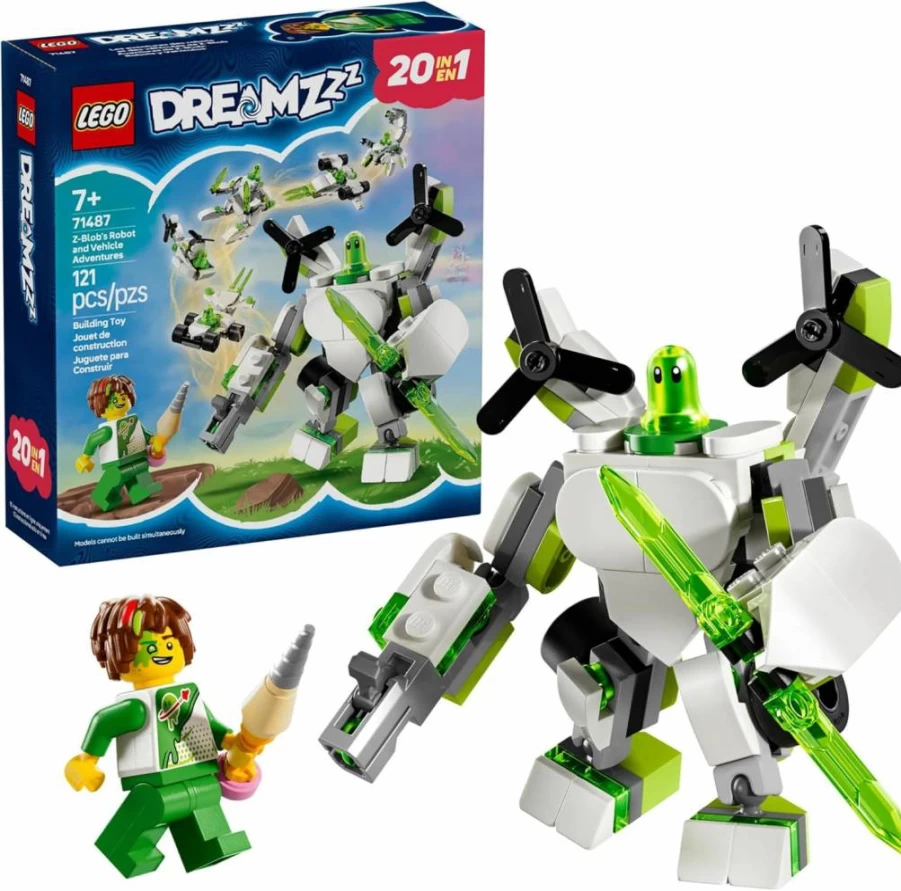 LEGO 71487 Dreamzzz Z-Blob Robot & Mech Suit Building Kit - 19-in-1 Rebuildable Toy for Kids Ages 7+ | Creative STEM Gift for Boys & Girls | Birthday Present
