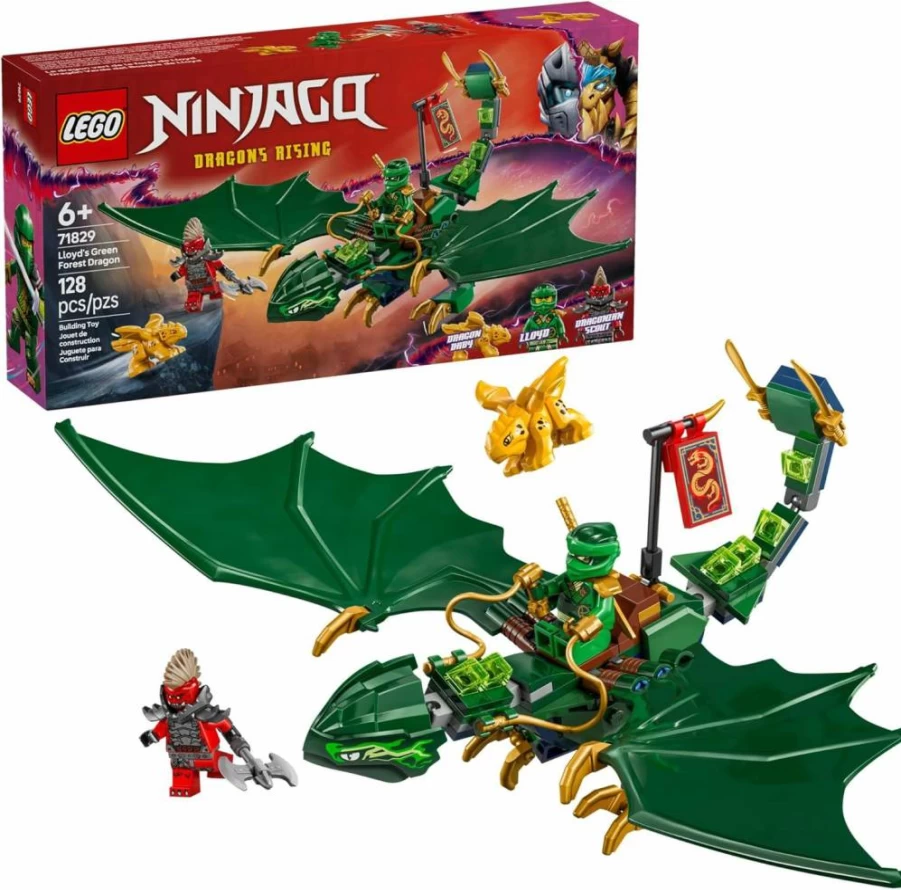 LEGO Ninjago 71829 Lloyd's Green Forest Dragon Building Set with 2 Minifigures - Creative Construction Toy for Kids Ages 6+ | Birthday Gift for Boys and Girls