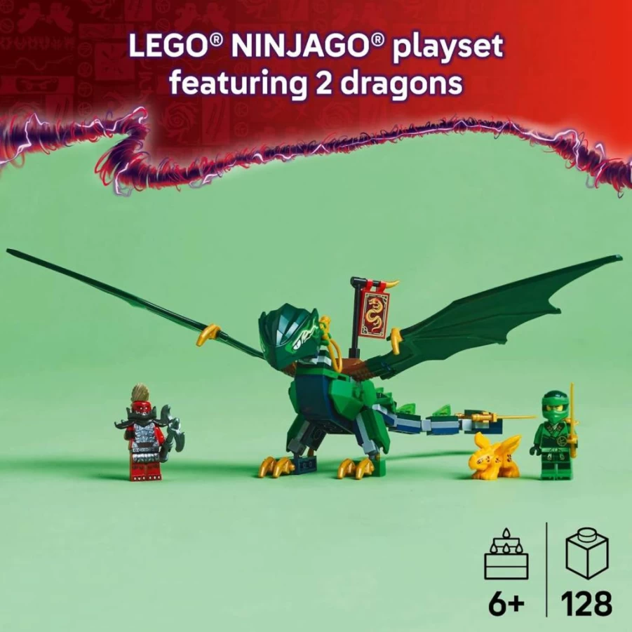 LEGO Ninjago 71829 Lloyd's Green Forest Dragon Building Set with 2 Minifigures - Creative Construction Toy for Kids Ages 6+ | Birthday Gift for Boys and Girls