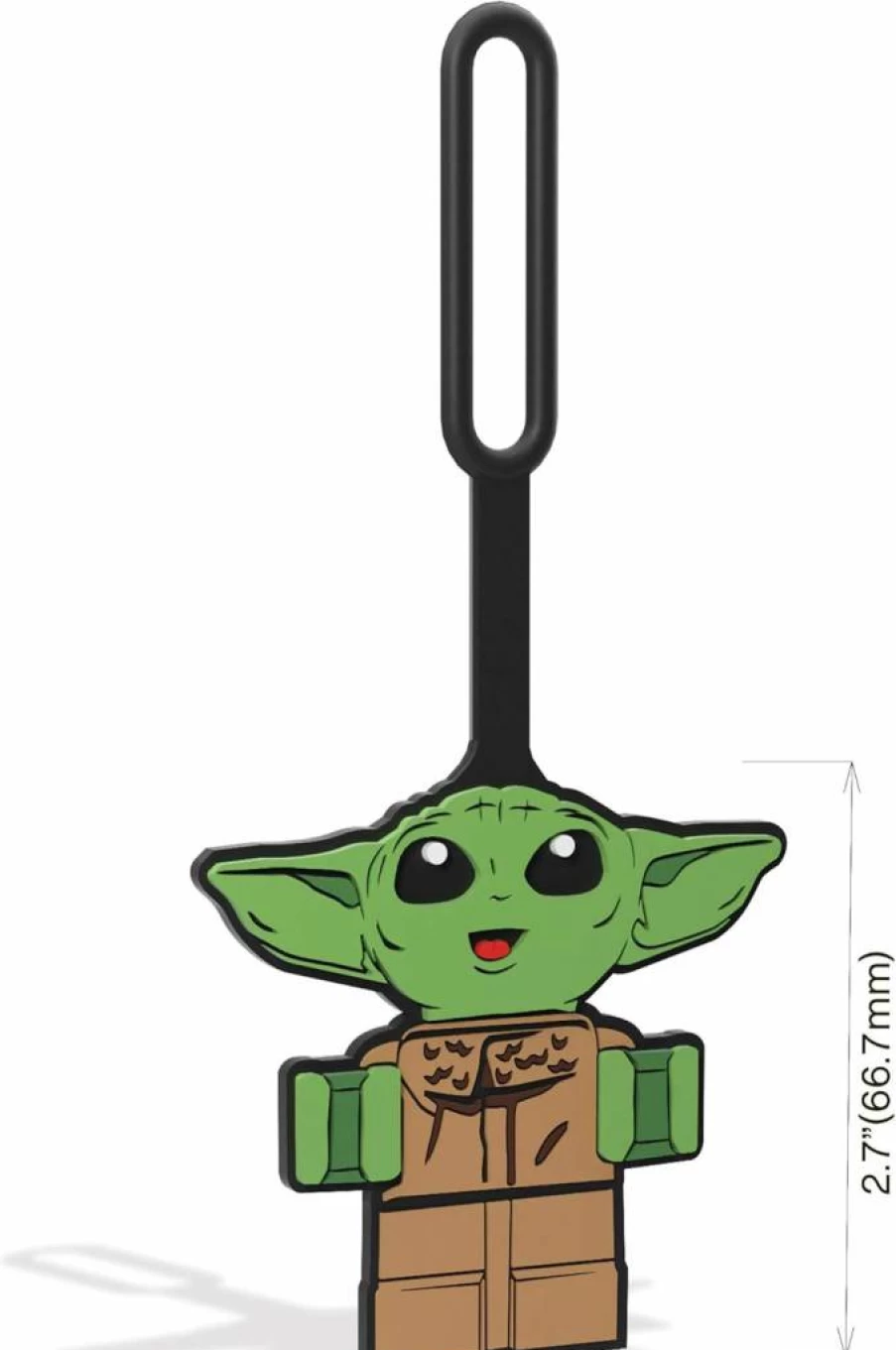 IQ Star Wars Grogu Silicone Luggage Tag - 6.5 Inch Writable ID Travel Tag for Suitcase Backpack, Durable Smiling Baby Yoda Name Tag