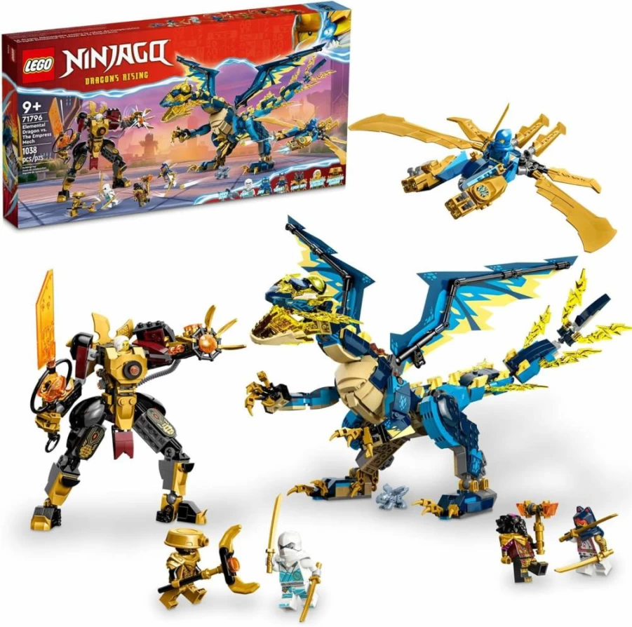 LEGO Ninjago 71796 Elemental Dragon vs. Empress Mech Building Set with 6 Minifigures | Ninja Warrior Toy for Kids Ages 9+ | Creative Gift for Boys & Girls