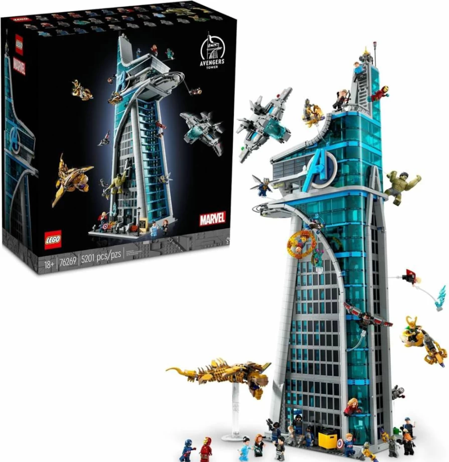 LEGO Marvel Avengers Tower 76269 Building Set with 31 Minifigures, Iconic HQ Model, Movie Scenes & Accessories for Marvel Fans