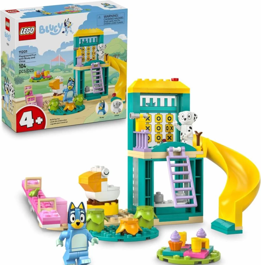 LEGO Bluey and Chloe Playground Building Toy Set with Minifigures - Creative Pretend Play for Kids Ages 4+ - 11201 Building Blocks for Girls and Boys - Ideal Birthday Gift
