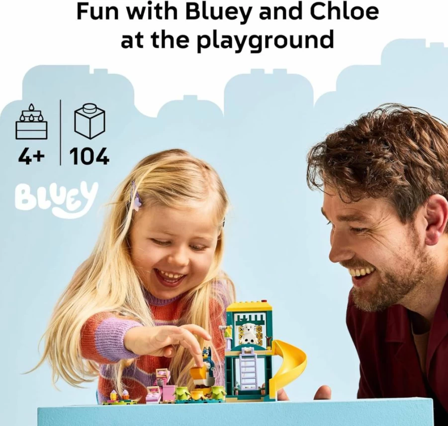 LEGO Bluey and Chloe Playground Building Toy Set with Minifigures - Creative Pretend Play for Kids Ages 4+ - 11201 Building Blocks for Girls and Boys - Ideal Birthday Gift