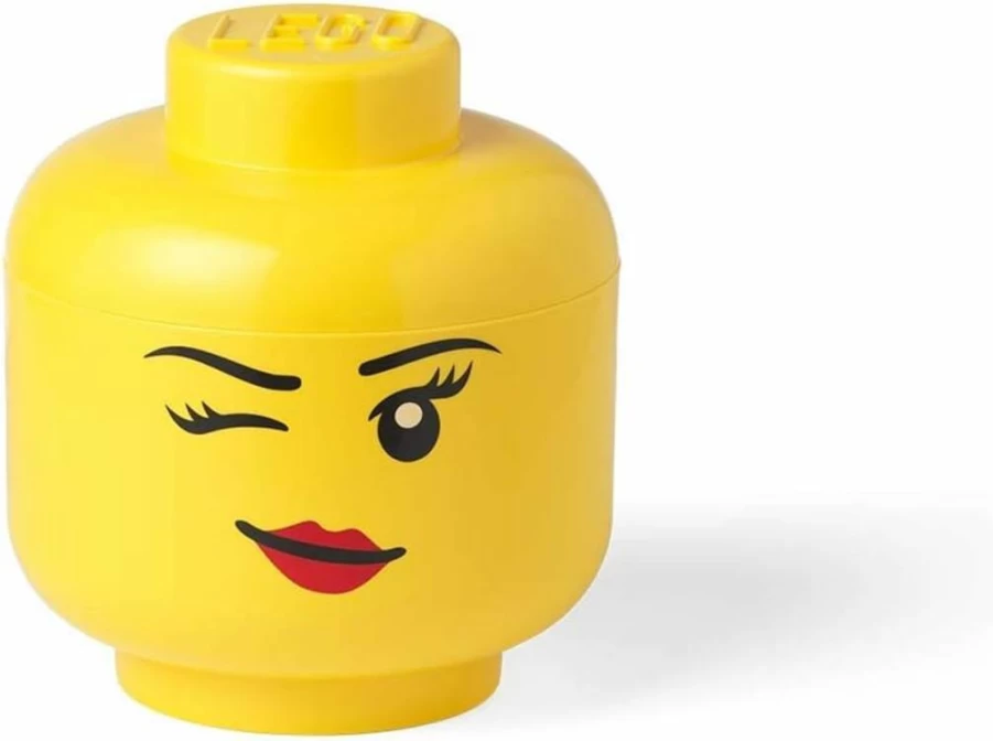 LEGO Stackable Winking Storage Head - Fun Collectible Building Block Container for Kids & Adults