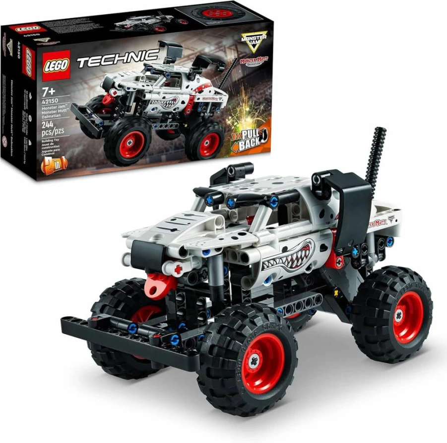 LEGO Technic Monster Jam Monster Mutt Dalmatian 2-in-1 Pull Back Racing Toy Truck Building Set for Kids Ages 7+ (42150) | DIY Construction Toy Gift for Boys & Girls