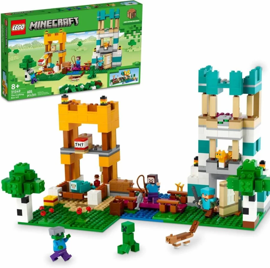 LEGO Minecraft The Crafting Box 4.0 (21249) Building Set with Mini Figures, Bricks & Accessories – Creative Toy Gift for Kids Ages 8+