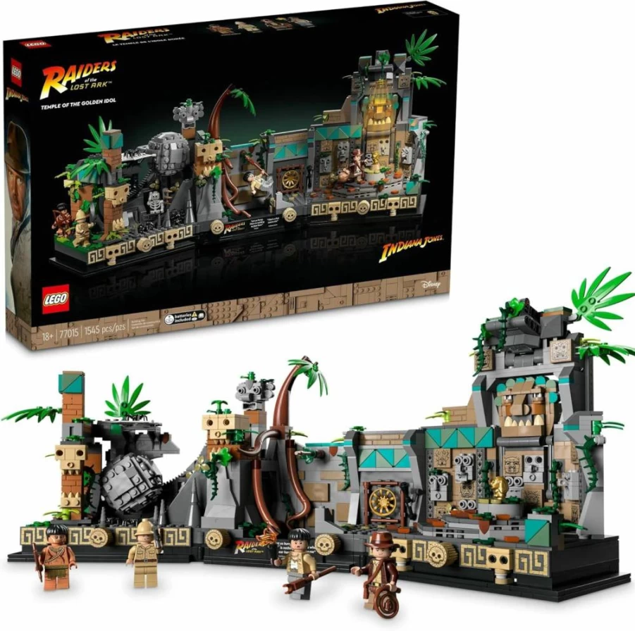 LEGO Indiana Jones 77015 Temple of The Golden Idol Building Set for Adults with 4 Minifigures – Indiana Jones, Satipo, Belloq & Hovitos Warrior, Inspired by Raiders of The Lost Ark Movie
