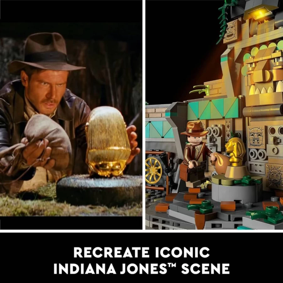 LEGO Indiana Jones 77015 Temple of The Golden Idol Building Set for Adults with 4 Minifigures – Indiana Jones, Satipo, Belloq & Hovitos Warrior, Inspired by Raiders of The Lost Ark Movie