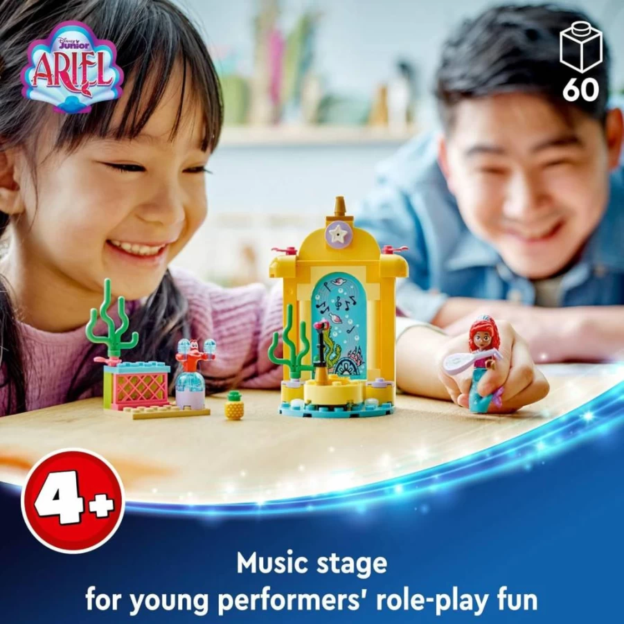 LEGO Disney Princess Ariel's Music Stage Building Set with Ariel & 2 Iconic Characters, Creative Toy for Kids Ages 4+, Perfect Gift for Disney Fans (43235)