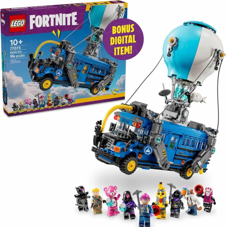 LEGO Fortnite Battle Bus Building Set with 9 Minifigures - 77073 Creative Pretend Play Toy for Kids Ages 10+, Perfect Gift for Fortnite Video Game Fans