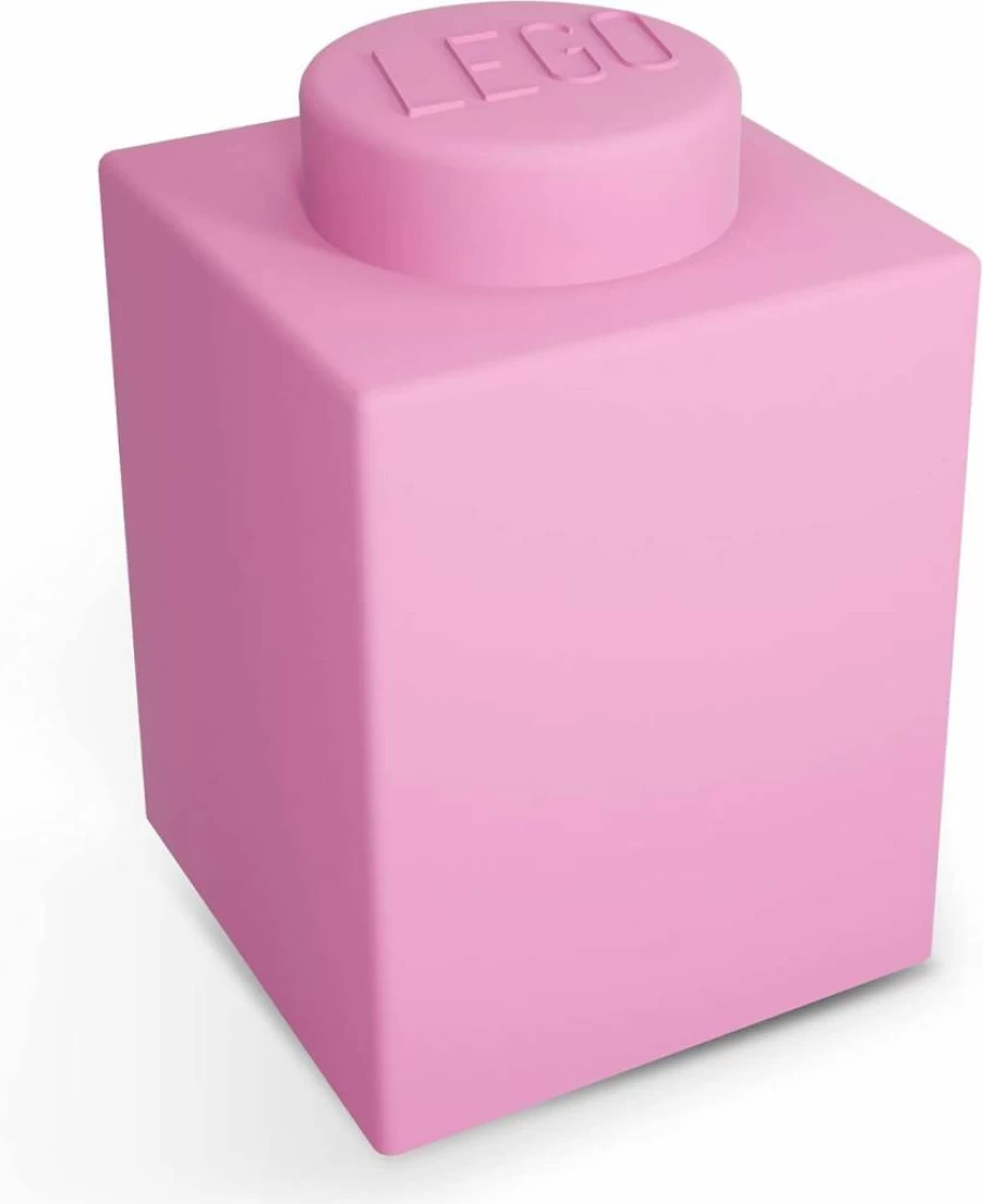 IQ Pink Silicone Night Light for Kids - Portable Flexible 3x3x4.5 Inch LED Nightlight for Bedroom, Gaming Room, Home Decor - Safe for Ages 6+ (Model LP39)