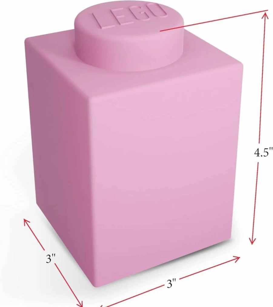 IQ Pink Silicone Night Light for Kids - Portable Flexible 3x3x4.5 Inch LED Nightlight for Bedroom, Gaming Room, Home Decor - Safe for Ages 6+ (Model LP39)