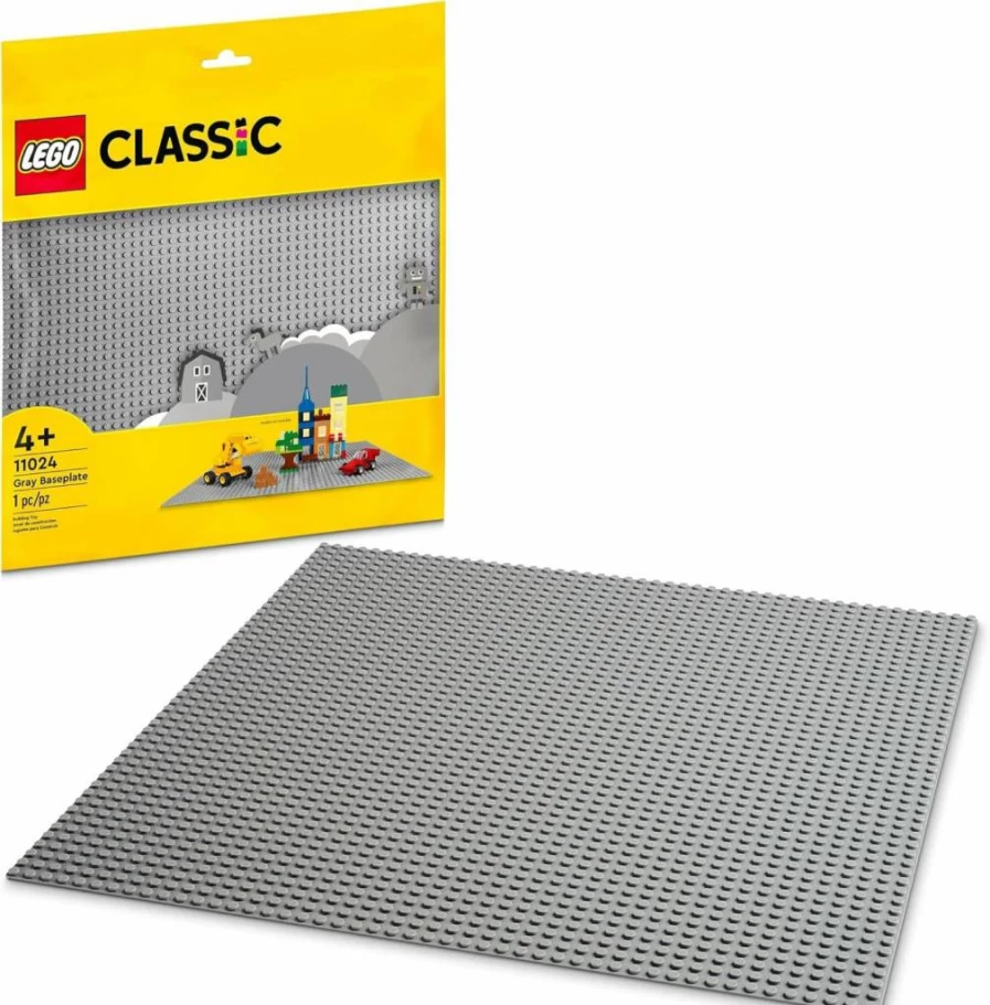 LEGO Classic Gray Baseplate 48x48 Studs Building Brick Foundation for City, Castle & Mountain Scenes (11024)
