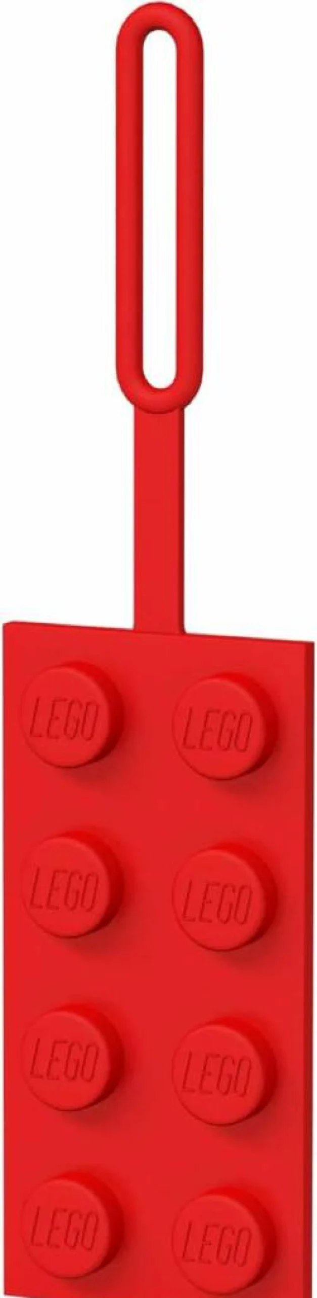IQ 2X4 Silicone Lego-Compatible Luggage Tag for Travel, Cruise & School - Red (52002)