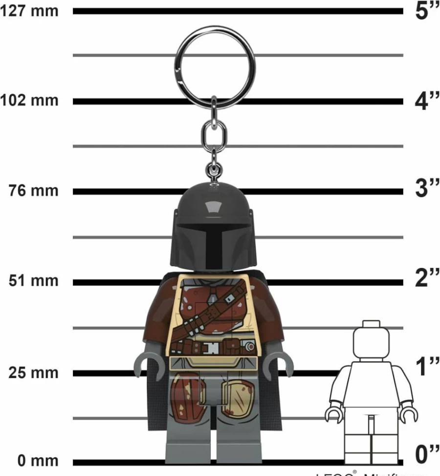 IQ Lego Star Wars Keyring with LED Light - 76mm Large Collectible Figure - Includes 2 CR2025 Batteries - Gift for Kids & Fans