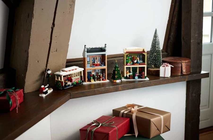 LEGO 10308 Holiday Main Street Christmas Village Building Set for Adults with Shops, Streetcar & 6 Minifigures - Family Holiday Display & Decor