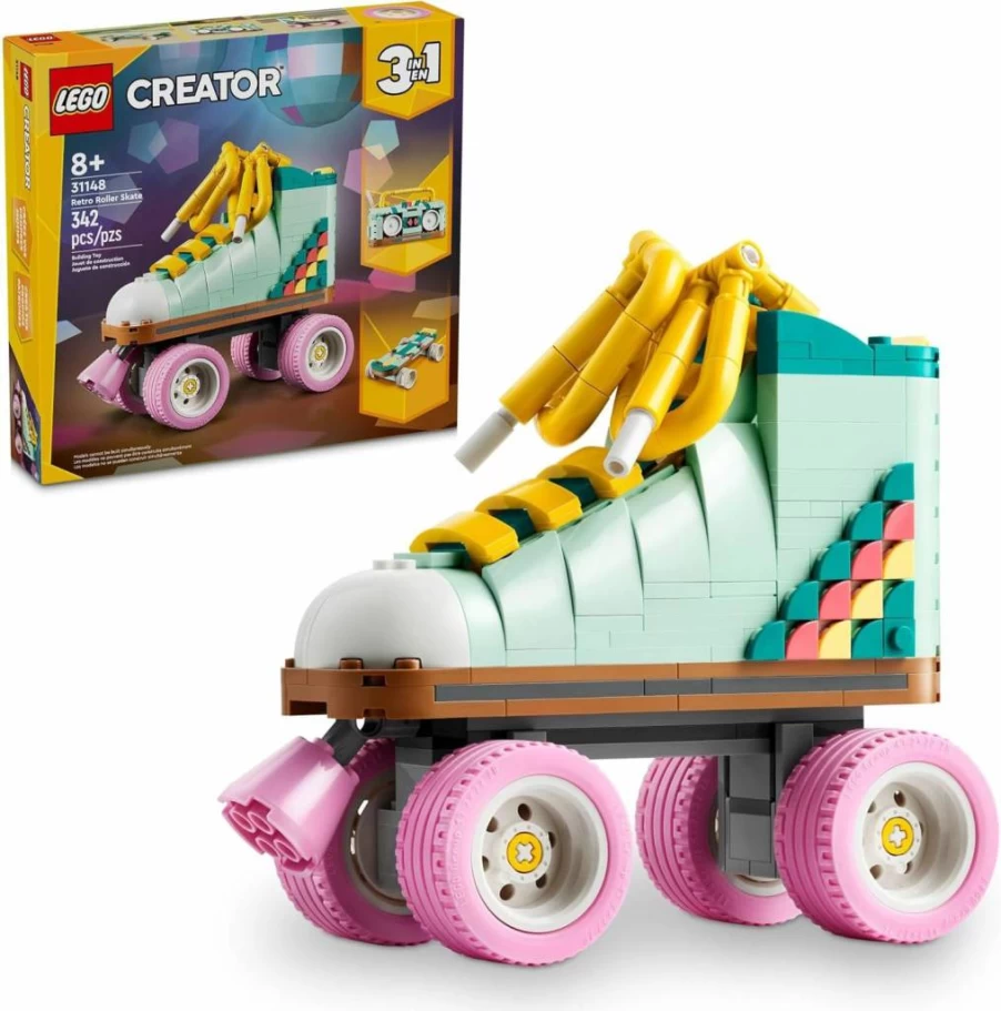 LEGO Creator 3-in-1 Retro Roller Skate Building Kit 31148 - Transformable Toy to Skateboard & Boom Box Radio, Creative Gift for Kids Ages 8+