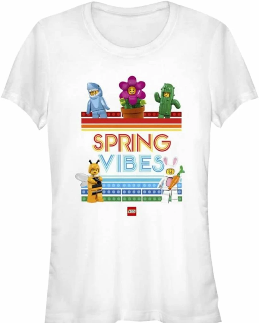 Fifth Sun Women's Lego-Inspired Graphic Short Sleeve Tee - Iconic Spring Shiner Design Junior Fit Casual T-Shirt