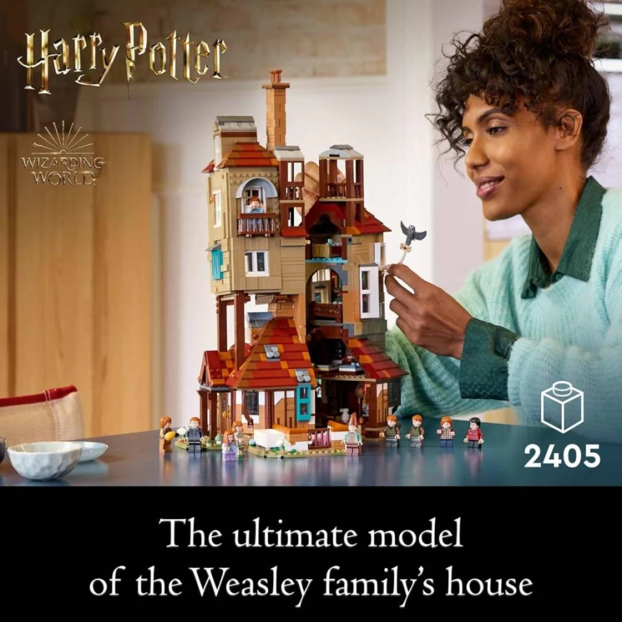 LEGO Harry Potter The Burrow 76437 Building Kit for Adults with 10 Minifigures - Collectible Weasley House Model Set for Fans, Men & Women