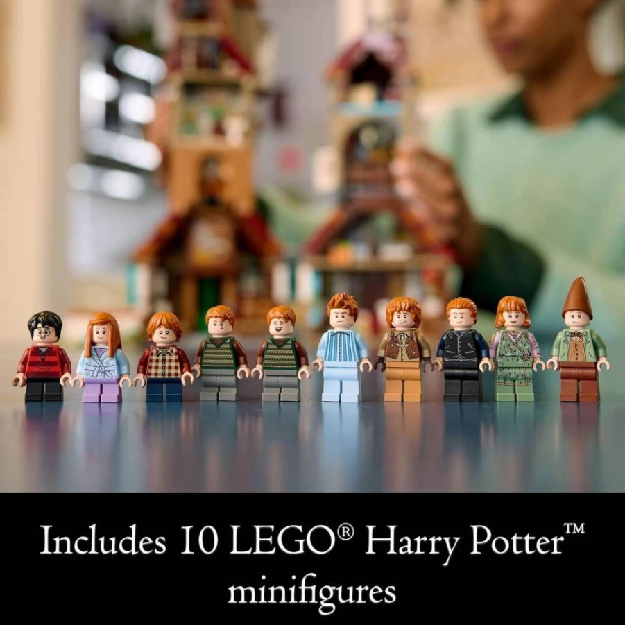 LEGO Harry Potter The Burrow 76437 Building Kit for Adults with 10 Minifigures - Collectible Weasley House Model Set for Fans, Men & Women