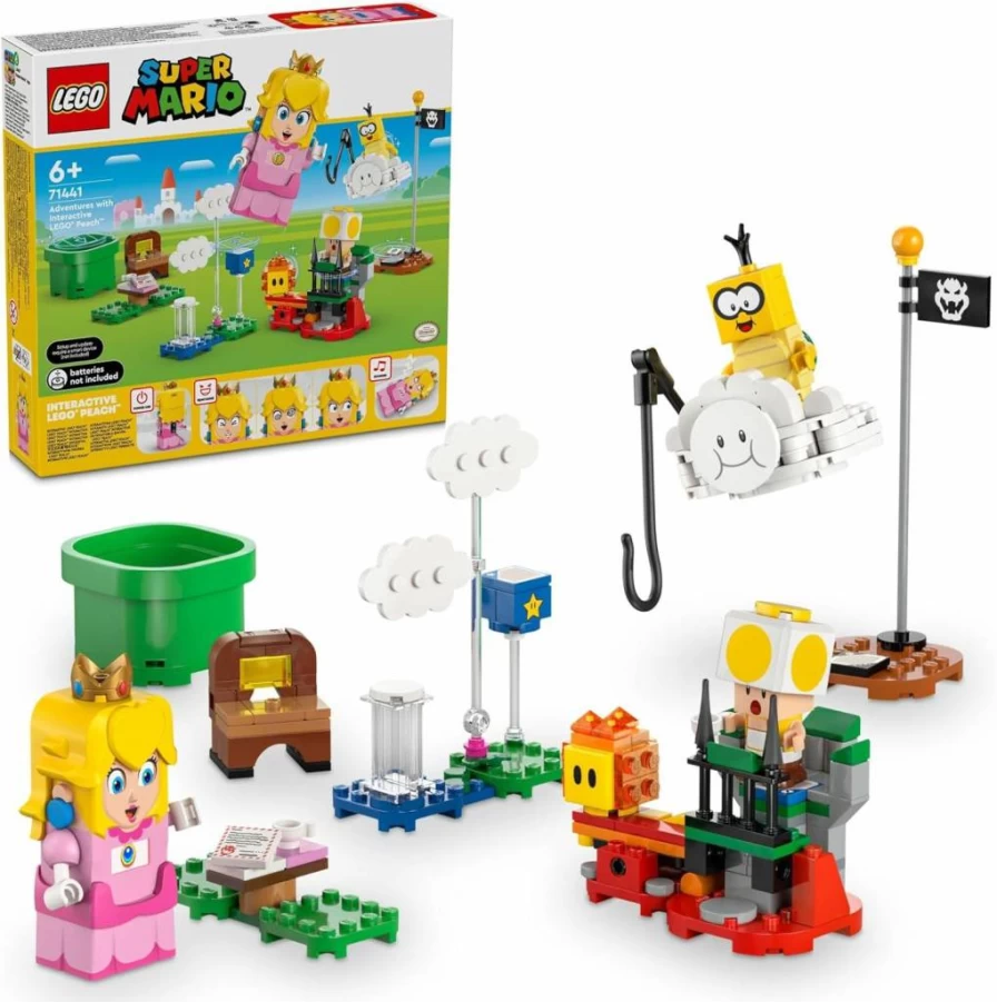 LEGO Super Mario 71441 Princess Peach Adventures Interactive Playset with Yellow Toad Figure, Nintendo Gift for Kids Ages 6+
