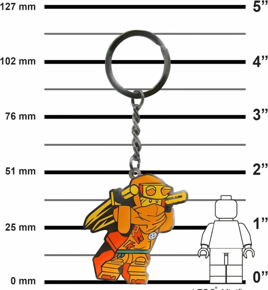IQ Ninjago Arin Keychain - 4.5 Inch Zinc Alloy Enamel Keyring for Car Keys, Backpacks, Purses (53336)