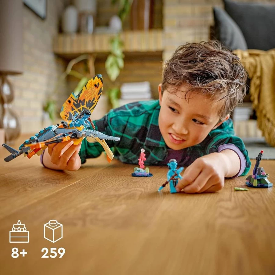 LEGO Avatar The Way of Water Skimwing Adventure Set 75576 with Jake Sully & Tonowari Minifigures, Pandora Coral Reef Building Toy for Kids