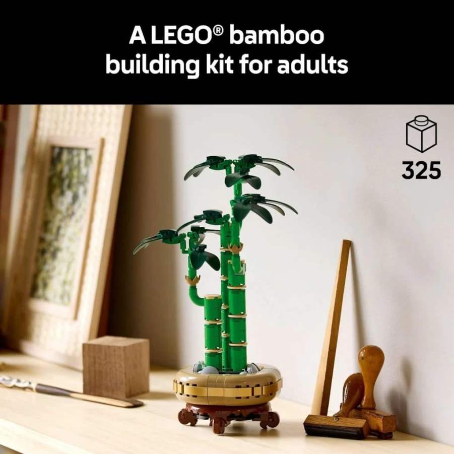 LEGO Botanicals Lucky Bamboo Building Set 10344 - Artificial Plant for Home Decor, Office Desk & Table - Creative Gift for Adults, Graduation - Ages 18+