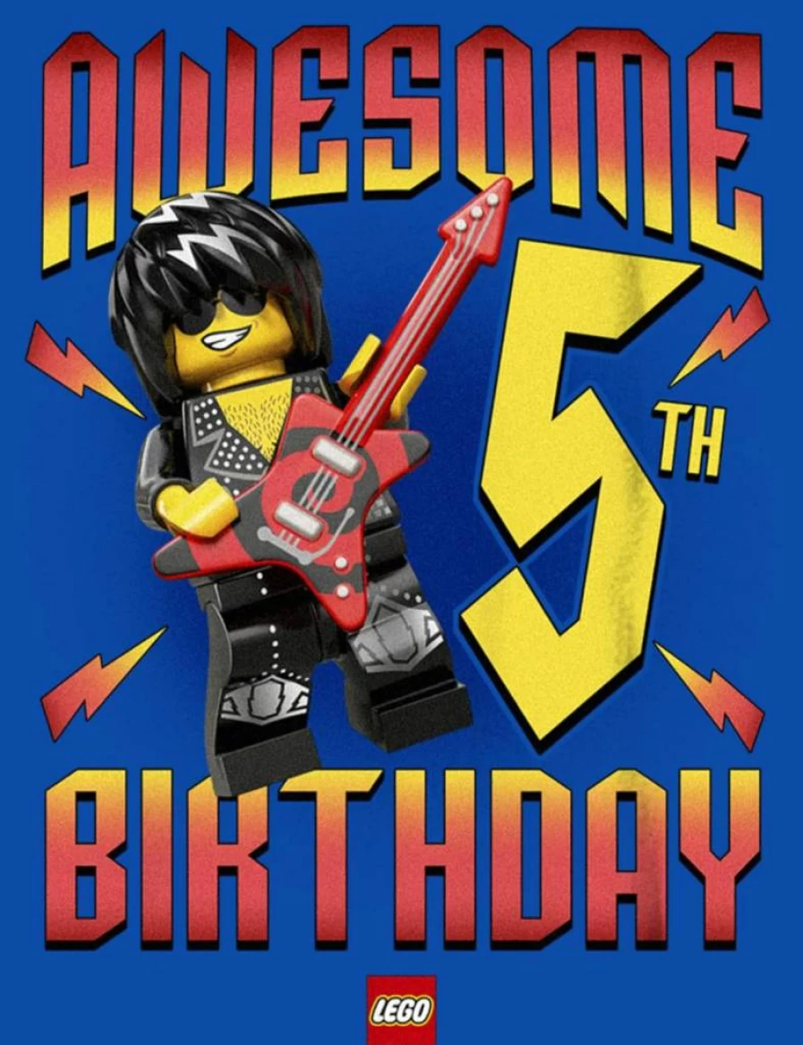 Fifth Sun Boys' Lego-Themed Birthday Short Sleeve T-Shirt - Iconic Awesome Design for Kids