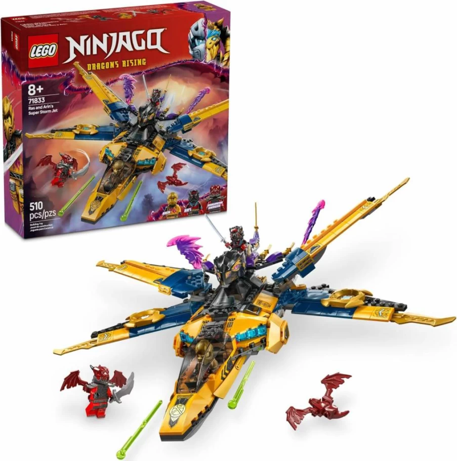 LEGO Ninjago Super Storm Jet 71833 Building Toy with Detachable Drone & 3 Minifigures - Airplane Set for Kids Ages 8+ - Birthday Gift for Boys and Girls