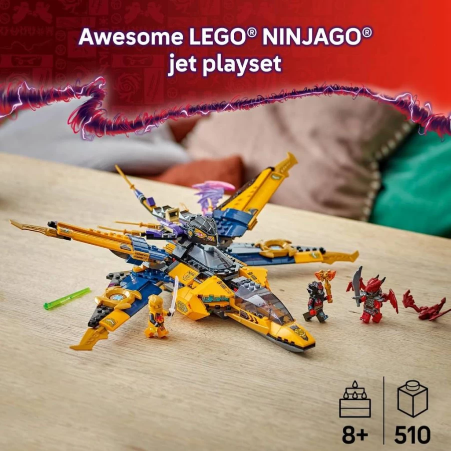 LEGO Ninjago Super Storm Jet 71833 Building Toy with Detachable Drone & 3 Minifigures - Airplane Set for Kids Ages 8+ - Birthday Gift for Boys and Girls
