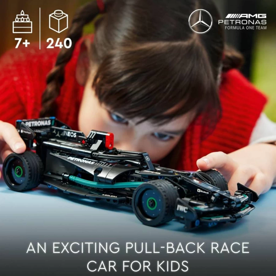 LEGO Technic Mercedes-AMG F1 W14 E Performance Pull-Back Race Car Building Set 42165 – STEM Toy for Kids Ages 7+, Model Car Kit for Boys & Girls, Official Mercedes F1 Team Gift