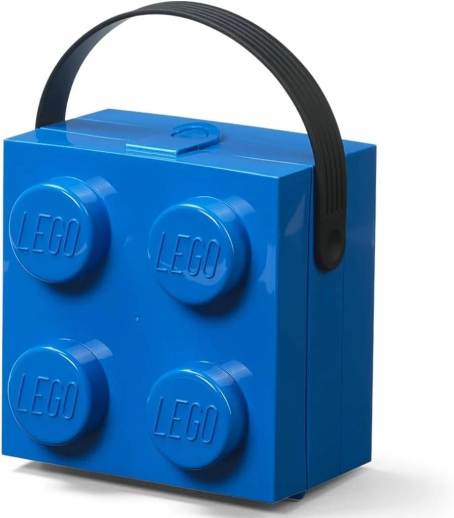 Room Copenhagen Translucent Light Blue Lego Storage Box with Handle - Portable Organizer for Lego Bricks