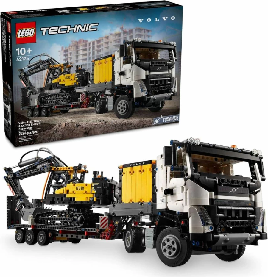 LEGO Technic Volvo FMX Truck & EC230 Electric Excavator Building Set 42175 – 2-in-1 Construction Model Kit for Kids Ages 10+, STEM Toy for Boys and Girls