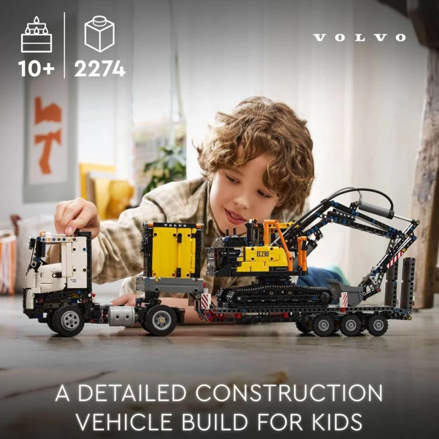 LEGO Technic Volvo FMX Truck & EC230 Electric Excavator Building Set 42175 – 2-in-1 Construction Model Kit for Kids Ages 10+, STEM Toy for Boys and Girls