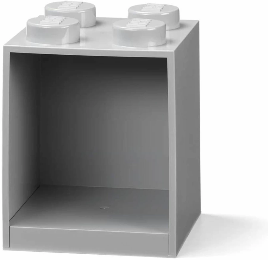 Room Copenhagen LEGO Storage Box - White Stackable Brick Shelf Organizer - 8 Stud Wall Mountable Compartment for Toys