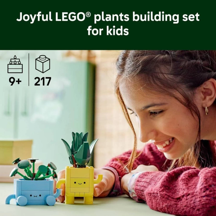 LEGO Botanicals Happy Plants Building Kit for Kids Ages 9+ - Creative Desk Decor with Artificial Indoor Plants - Perfect Gardening Gift for Boys & Girls - Model 10349 STEM Toy for Young Builders