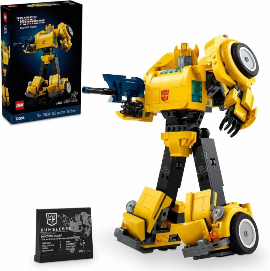 LEGO Icons 10338 Transformers Bumblebee Building Set - Collectible Robot to Vehicle Model Kit for Adults, Sci-Fi Fans & Movie Enthusiasts