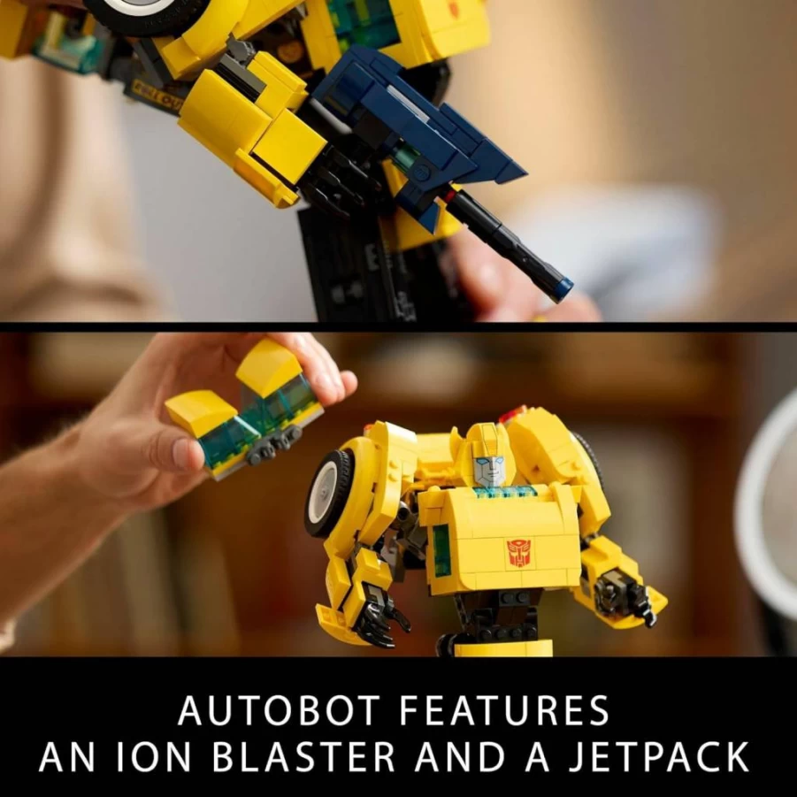 LEGO Icons 10338 Transformers Bumblebee Building Set - Collectible Robot to Vehicle Model Kit for Adults, Sci-Fi Fans & Movie Enthusiasts