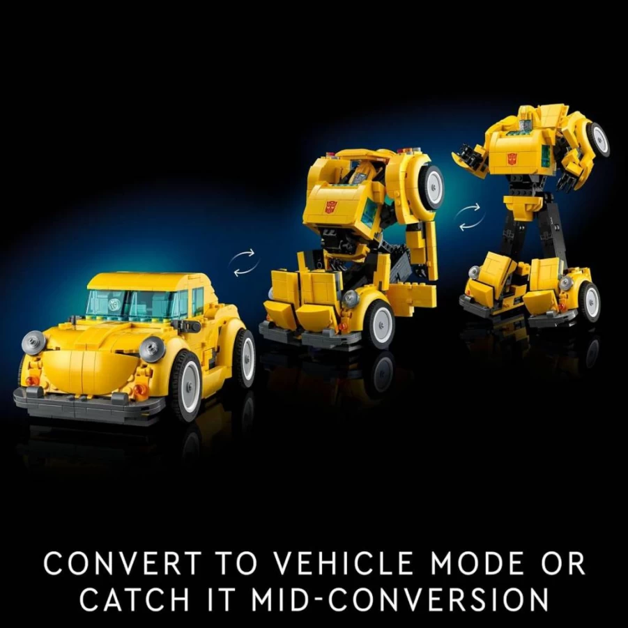 LEGO Icons 10338 Transformers Bumblebee Building Set - Collectible Robot to Vehicle Model Kit for Adults, Sci-Fi Fans & Movie Enthusiasts