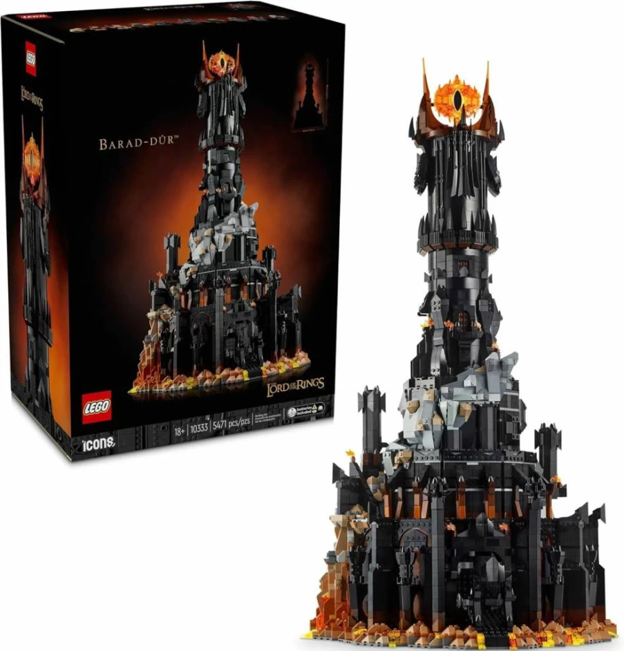 LEGO Icons 10333 Lord of The Rings Barad-dûr Building Set for Adults with 6 Minifigures, LOTR Collectible Model Kit, Gift for Fans & Builders