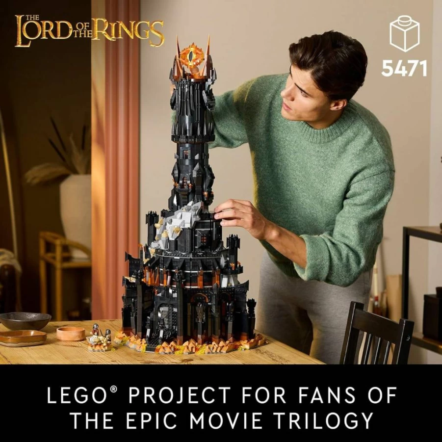 LEGO Icons 10333 Lord of The Rings Barad-dûr Building Set for Adults with 6 Minifigures, LOTR Collectible Model Kit, Gift for Fans & Builders