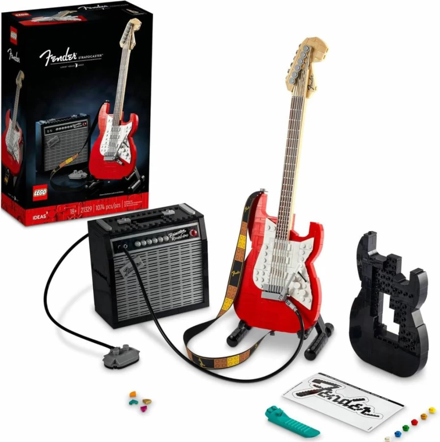 LEGO Ideas Fender Stratocaster 21329 Building Kit with Princeton Reverb Amp - DIY Guitar Model Set for Adults, Music Lovers & Collectors