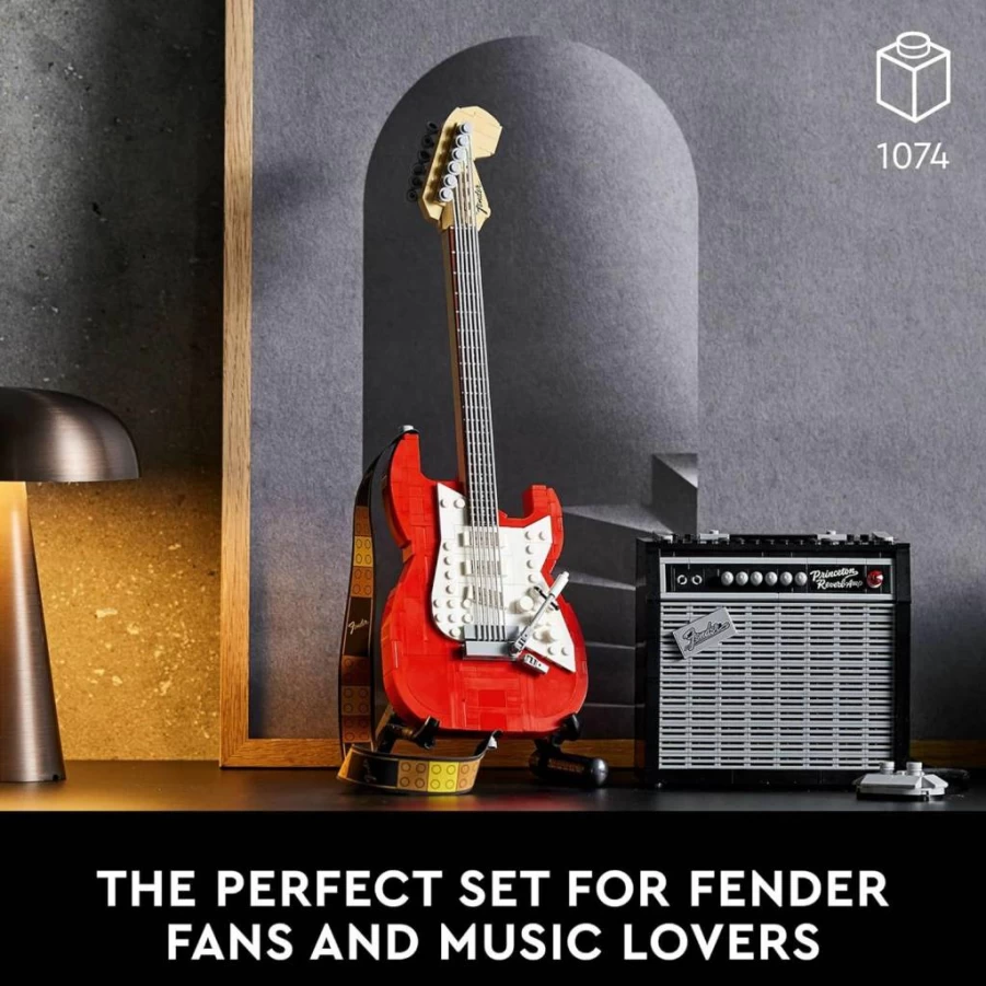 LEGO Ideas Fender Stratocaster 21329 Building Kit with Princeton Reverb Amp - DIY Guitar Model Set for Adults, Music Lovers & Collectors