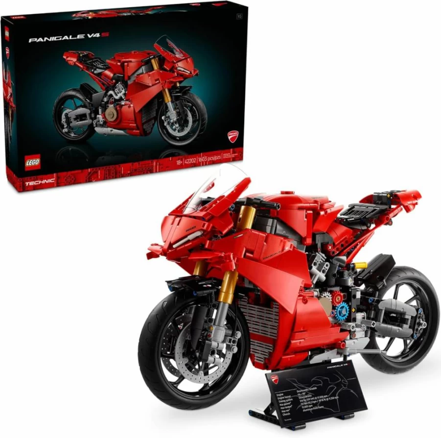 LEGO Technic Ducati Panigale V4 R Motorcycle Building Set 648 Pieces for Adults, Model Kit for Men & Women Ages 18+, STEM Toy Gift for Graduation, Birthday - 42202
